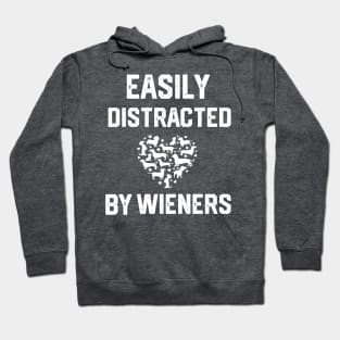 funny easily distracted by wieners Hoodie